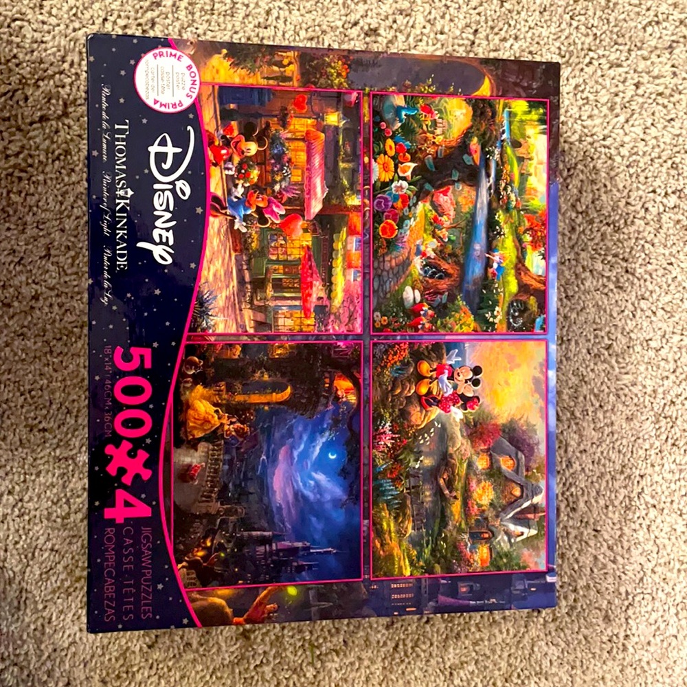 Disney Thomas Kinkade 500 piece 4 pack puzzles